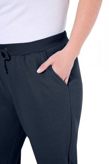 Ulla Popken Basic Drawstring Elastic Waist Cotton Blend Joggers Navy - Bikses - Lielo izmēru bikses sievietēm