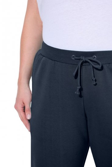 Ulla Popken Basic Drawstring Elastic Waist Cotton Blend Joggers Navy - Bikses - Lielo izmēru bikses sievietēm