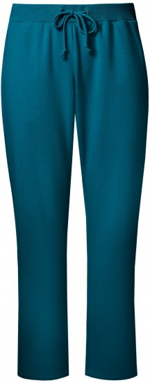Ulla Popken Basic Drawstring Elastic Waist Cotton Blend Joggers Cerulean - Džinsi & Bikses Lielos Izmēros – Plus Size - 