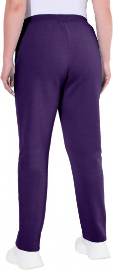 Ulla Popken Basic Drawstring Elastic Waist Cotton Blend Joggers Deep Violet - Džinsi & Bikses Lielos Izmēros – Plus Size - 