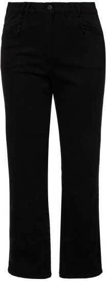 Ulla Popken Basic Mony Tapered Leg Stretch Pants Black - Džinsi & Bikses Lielos Izmēros – Plus Size - 