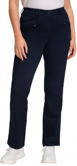 Ulla Popken Basic Mony Tapered Leg Stretch Pants Navy - Džinsi & Bikses Lielos Izmēros – Plus Size - 