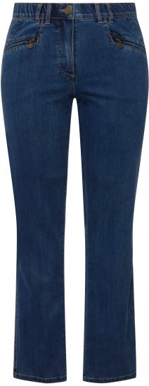Ulla Popken Mony Elastic Waist Zip Pocket Jeans Blue Denim - Džinsi & Bikses Lielos Izmēros – Plus Size - 