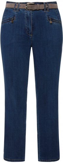 Ulla Popken Mony Elastic Waist Zip Pocket Jeans Blue Denim - Džinsi & Bikses Lielos Izmēros – Plus Size - 