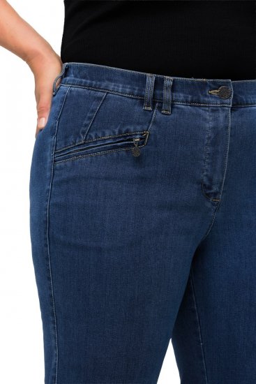 Ulla Popken Mony Elastic Waist Zip Pocket Jeans Blue Denim - Džinsi - Sieviešu džinsi lielos izmēros