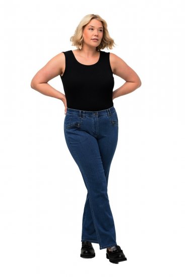 Ulla Popken Mony Elastic Waist Zip Pocket Jeans Blue Denim - Džinsi - Sieviešu džinsi lielos izmēros