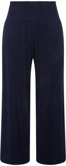 Ulla Popken Wide Leg Smocked Waist Knit Pants Night Blue - Džinsi & Bikses Lielos Izmēros – Plus Size - 