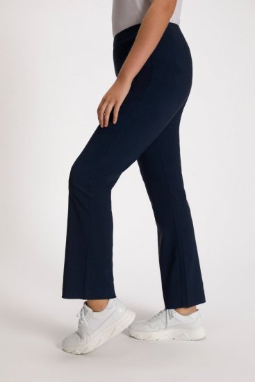Ulla Popken Bengaline Elastic Waist Thermal Pants Navy - Bikses - Lielo izmēru bikses sievietēm