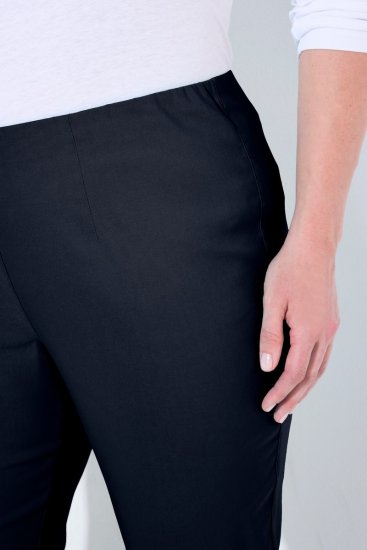 Ulla Popken Bengaline Elastic Waist Thermal Pants Navy - Bikses - Lielo izmēru bikses sievietēm