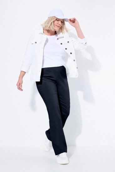 Ulla Popken Bengaline Elastic Waist Thermal Pants Navy - Bikses - Lielo izmēru bikses sievietēm