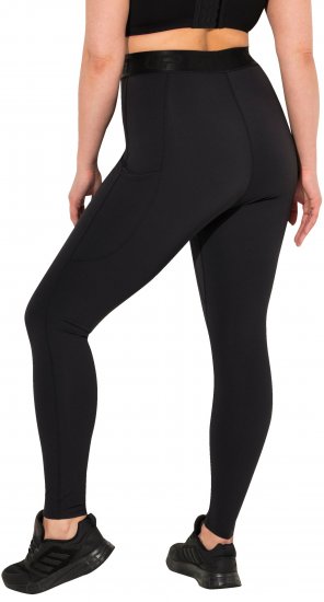 Ulla Popken Lightfit Quick Drying Leggings Black - Džinsi & Bikses Lielos Izmēros – Plus Size - 