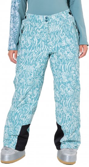 Ulla Popken Floral Print Ski Pants Ice Green - Džinsi & Bikses Lielos Izmēros – Plus Size - 