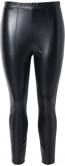 Ulla Popken Metallic Faux Leather Leggings Black - Džinsi & Bikses Lielos Izmēros – Plus Size - 