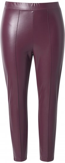 Ulla Popken Metallic Faux Leather Leggings Plum - Džinsi & Bikses Lielos Izmēros – Plus Size - 
