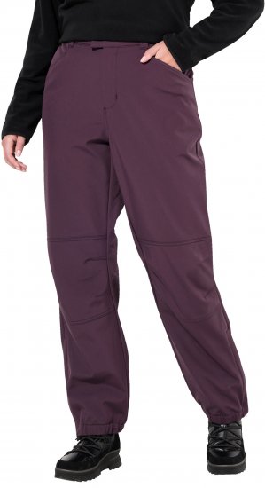 Ulla Popken Softshell Triple Function Fleece Lined Pants Dark Blackberry - Džinsi & Bikses Lielos Izmēros – Plus Size - 