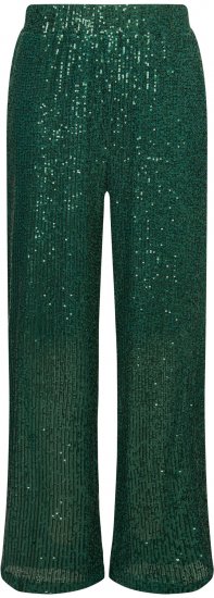 Ulla Popken Wide Leg Sequined Pants Dark Green - Džinsi & Bikses Lielos Izmēros – Plus Size - 