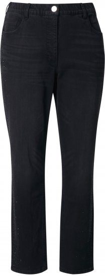 Ulla Popken Rhinestone Detail Stretch Fit Jeans Black - Džinsi & Bikses Lielos Izmēros – Plus Size - 
