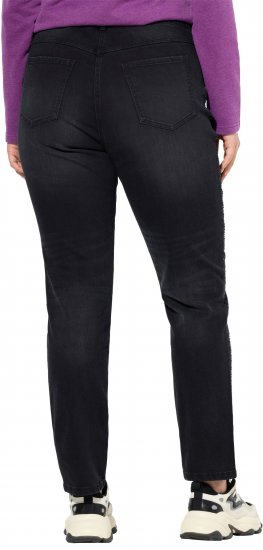 Ulla Popken Rhinestone Detail Stretch Fit Jeans Black - Džinsi & Bikses Lielos Izmēros – Plus Size - 