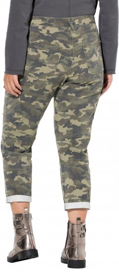 Ulla Popken Camo Boyfriend Pants Olive Grey - Džinsi & Bikses Lielos Izmēros – Plus Size - 