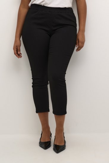 Kaffe Curve Ana Saīsinātas Twill Jeggings Dziļi melna - Džinsi & Bikses Lielos Izmēros – Plus Size - 