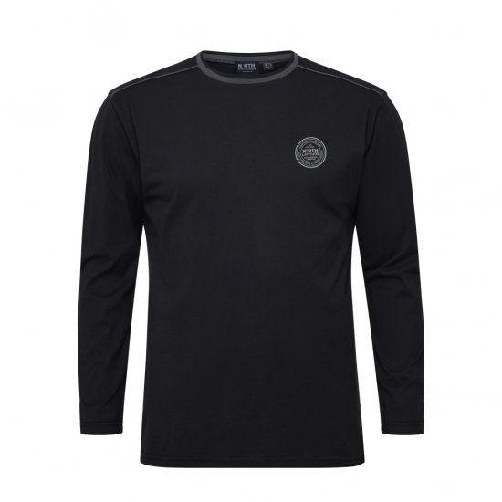 North Latitude Py Jersey O-Neck Long Sleeve Black - Lielo vīriešu t-krekli ar garām piedurknēm - Lielo vīriešu t-krekli ar garām piedurknēm