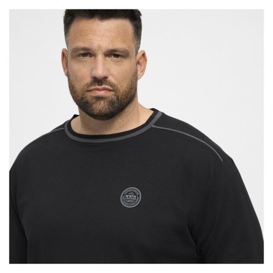 North Latitude Py Jersey O-Neck Long Sleeve Black - Lielo vīriešu t-krekli ar garām piedurknēm - Lielo vīriešu t-krekli ar garām piedurknēm