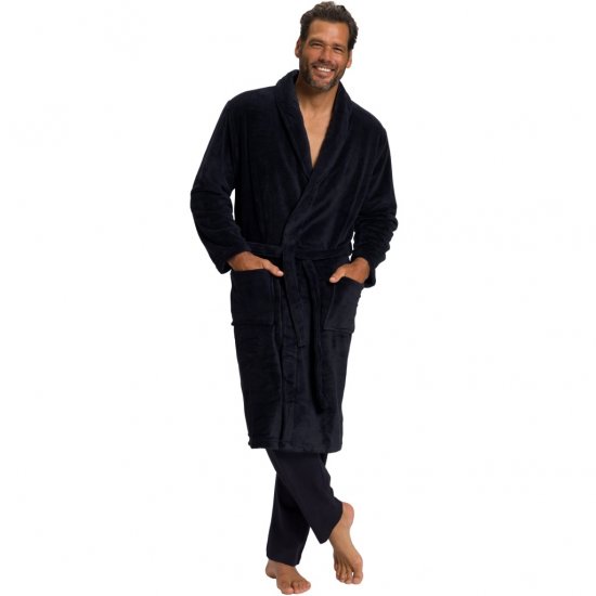 JP1880 Bathrobe with Spacious Patch Pockets Dark Navy - Apakšveļa un peldšorti - Apakšveļa - 2XL-8XL