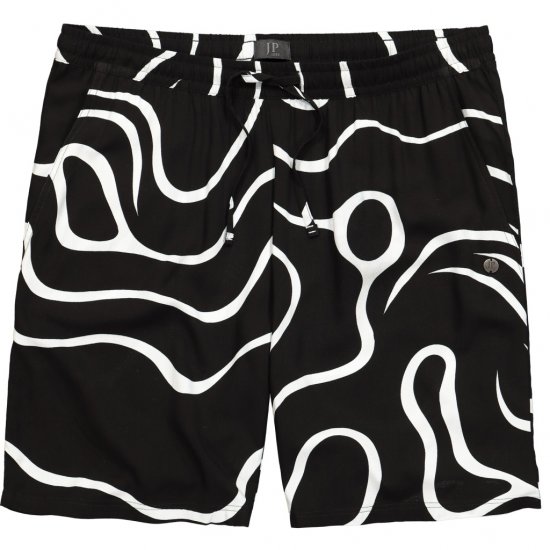 JP1880 Bermuda Shorts Soft Viscose All-over Print Black - Šorti - Šorti - W40-W60