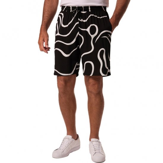 JP1880 Bermuda Shorts Soft Viscose All-over Print Black - Šorti - Šorti - W40-W60