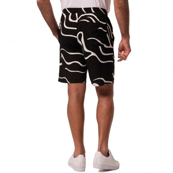 JP1880 Bermuda Shorts Soft Viscose All-over Print Black - Šorti - Šorti - W40-W60