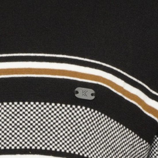 Kam Jeans 93 Stripe 1/4 Zipper Knitted Sweater Black - Džemperi un džemperi ar kapuci - Džemperi - 2XL-14XL