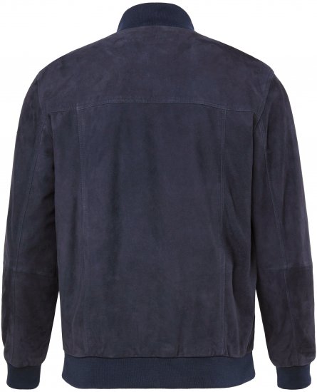 JP1880 Soft Goatskin Suede Leather Jacket Navy - Ādas jakas - Ādas jakas lielos izmēros