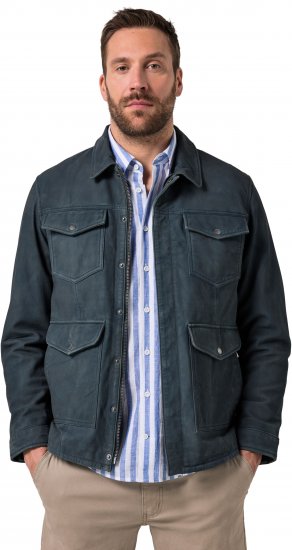 JP1880 Fine Lamb Leather Jacket Deep Sea Blue - Jakas & Lietus apģērbs - Jakas - 2XL-12XL