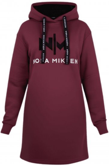 Nora Mikken KADRI Long Hoodie Burgundy - Džemperi un džemperi ar kapuci - 