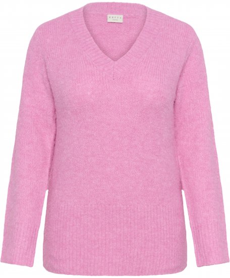 Kaffe Curve Emilia Pullover Pink Power Melange - Adīti džemperi - 