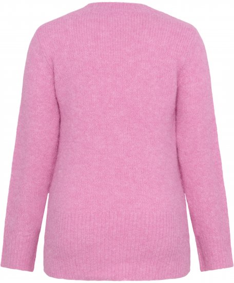 Kaffe Curve Emilia Pullover Pink Power Melange - Adīti džemperi - 