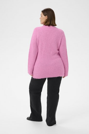 Kaffe Curve Emilia Pullover Pink Power Melange - Adīti džemperi - 