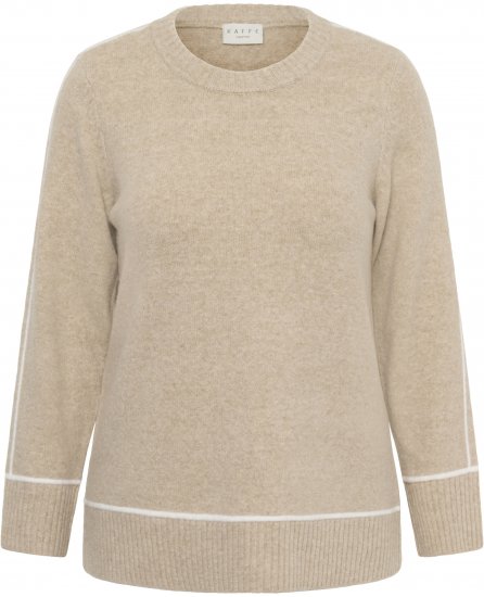 Kaffe Curve Jina Knit Pullover Feather Grey Melange - Adīti džemperi - 