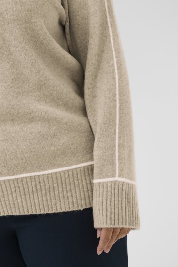 Kaffe Curve Jina Knit Pullover Feather Grey Melange - Adīti džemperi - 