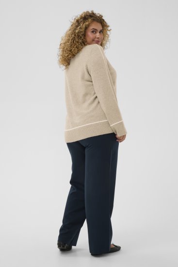Kaffe Curve Jina Knit Pullover Feather Grey Melange - Adīti džemperi - 