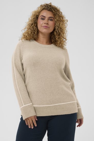 Kaffe Curve Jina Knit Pullover Feather Grey Melange - Adīti džemperi - 