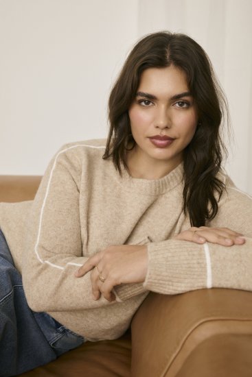 Kaffe Curve Jina Knit Pullover Feather Grey Melange - Adīti džemperi - 