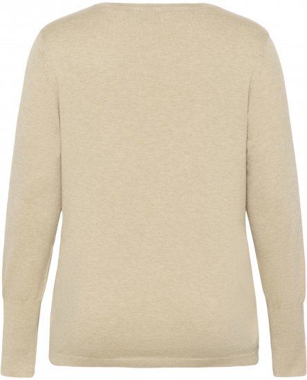 Kaffe Curve Lizzy Long Sleeve Pullover Feather Grey Melange - Adīti džemperi - 