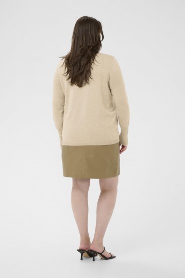 Kaffe Curve Lizzy Long Sleeve Pullover Feather Grey Melange - Adīti džemperi - 