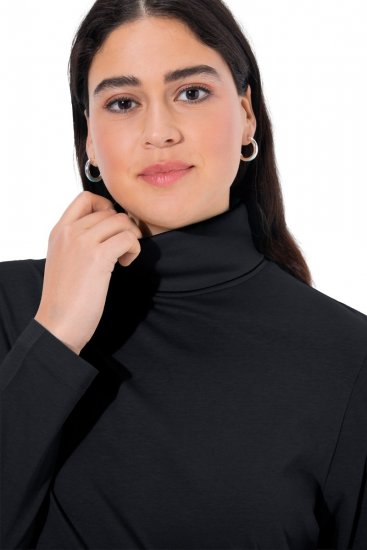 Ulla Popken Basic Long Sleeve Slim Fit Turtleneck Black - Džemperi un džemperi ar kapuci - Mīksti džemperi un jakas