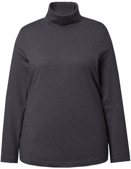 Ulla Popken Basic Long Sleeve Slim Fit Turtleneck Charcoal Grey Melange - Džemperi un džemperi ar kapuci - 