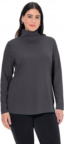 Ulla Popken Basic Long Sleeve Slim Fit Turtleneck Charcoal Grey Melange - Džemperi un džemperi ar kapuci - 