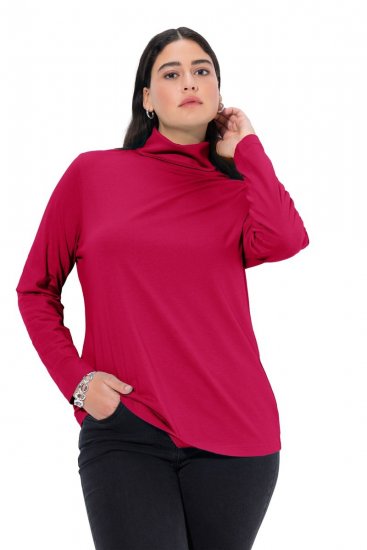 Ulla Popken Basic Long Sleeve Slim Fit Turtleneck Red - Džemperi un džemperi ar kapuci - Mīksti džemperi un jakas