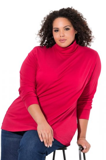 Ulla Popken Basic Long Sleeve Slim Fit Turtleneck Red - Džemperi un džemperi ar kapuci - Mīksti džemperi un jakas