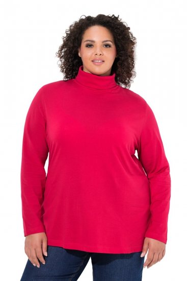 Ulla Popken Basic Long Sleeve Slim Fit Turtleneck Red - Džemperi un džemperi ar kapuci - Mīksti džemperi un jakas
